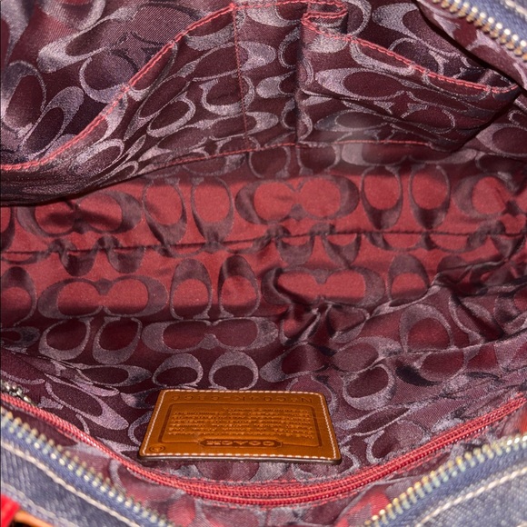 Vintage Coach varsity stripe denim tote - Picture 11 of 14